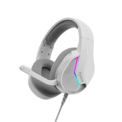AUDIFONOS GAMING MARVO  MODELO H8618 WH  COLOR BLANCO CON LUZ RGB