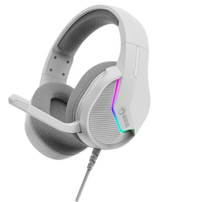 AUDIFONOS GAMING MARVO  MODELO H8618 WH  COLOR BLANCO CON LUZ RGB