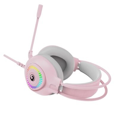 AUDIFONOS GAMING MARVO MODELO H8325 PK COLOR ROSADO